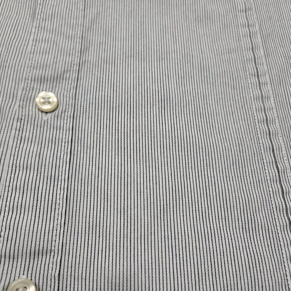 G by Guess Shirt Mens XL Gray Button Up Pinstripe Long Sleeve Pockets Western - Picture 10 of 14